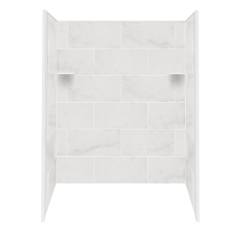 Samson Solid Surface 60" x 60" x 32" Three Panel Shower Wall Kit